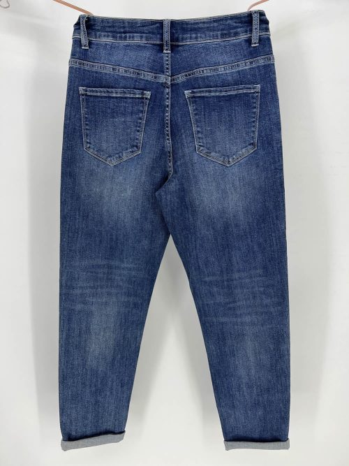 floral print denim jeans, high waist jeans, button fly denim, stretch denim pants, printed jeans, women's fashion jeans, trendy denim, metallic floral jeans, tapered leg jeans, customizable denim